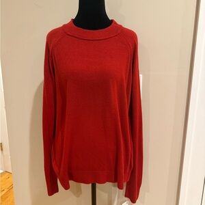 Karen Scott Red Cherry Mock-Neck Zip-Back Lux Soft Sweater Size L